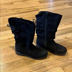Black Suede Mid-Calf Boots